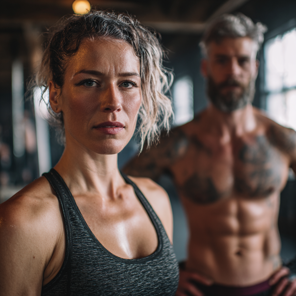 Skupina usmievajúcich sa dospelých rôznych vekových kategórií slovenského pôvodu cvičiacich spolu vo fitness štúdiu